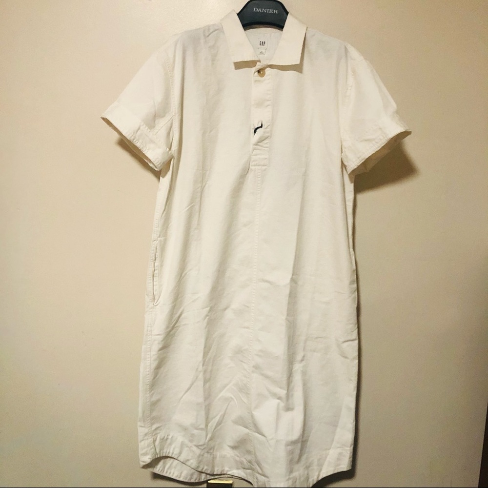 GAP white collared dress MEDIUM NWT